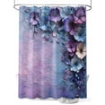 thumbnail image 1 of Fsddascl Purple Floral Shower Curtain Set - Extra Long 72" x 96" Bathtub Curtain with 12 Hooks, Retro Flowers Mottled Pastoral Botanical Waterproof Fabric Stall Shower Curtains for Bathroom/Bathtub, 1 of 6