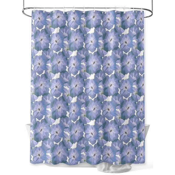 Fsddascl Purple Flower Shower Curtain Set - 54" x 78" Washable Bathtub Curtain with 12 Hooks, Spring Floral Country Pastoral Garden Waterproof Fabric Stall Shower Curtains for Bathroom/Bathtub
