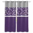 thumbnail image 1 of Fsddascl Purple Grey Flowers Blackout Curtains for Bedroom/Living Room, Thermal Insulated Kitchen Curtains, Classic Botanical Art Elegant Grommet Darkening Window Treatment Drapes 52"x63"x2, 1 of 8