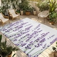 thumbnail image 1 of Fsddascl Purple Lavender Outdoor Rug for Patio/Deck/Porch, Non-Slip Large Area Rug 5 x 8 Ft, Spring Botanical Garden Florals Motifs Indoor Outdoor Rugs Washable Area Rugs, Camping Rug Carpet, 1 of 5