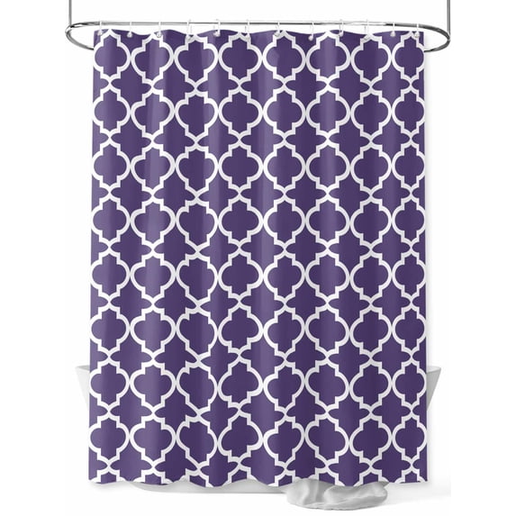 Fsddascl Purple Moroccon Shower Curtain Set - 48" x 72" Washable Bathtub Curtain with 12 Hooks, Country Chic Ethnic Minimalist Motifs Waterproof Fabric Stall Shower Curtains for Bathroom/Bathtub