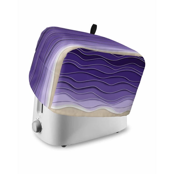 Fsddascl Purple Ocean Waves Small Toaster Cover 2 Slice, Kitchen Appliance Covers, Beach Ocean Ombre Stripes Art Toaster Oven Cover with Loop, Bread Machine Cover Polyester Dust Cover Protection