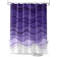 thumbnail image 1 of Fsddascl Purple Ombre Stripes Shower Curtain Set - 72" x 78" Washable Bathtub Curtain with 12 Hooks, Gradient Abstract Ocean Waves Art Waterproof Fabric Stall Shower Curtains for Bathroom/Bathtub, 1 of 6