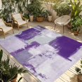 thumbnail image 1 of Fsddascl Purple Outdoor Rug for Patio/Deck/Porch, Non-Slip Large Area Rug 5 x 8 Ft, Modern Geometric Grey Oil Painting Abstract Indoor Outdoor Rugs Washable Area Rugs, Reversible Camping Rug Carpet, 1 of 5