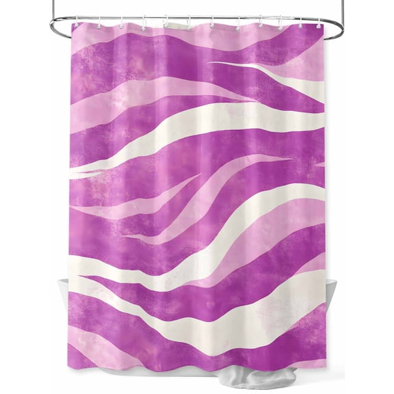 Fsddascl Purple Pink Waves Shower Curtain Set - 48" x 72" Washable Bathtub Curtain with 12 Hooks, Ombre Sea Ripples Shabby Beach Waterproof Fabric Stall Shower Curtains for Bathroom/Bathtub Décor