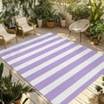 thumbnail image 1 of Fsddascl Purple Striped Outdoor Rug for Patio/Deck/Porch, Non-Slip Large Area Rug 5 x 8 Ft, Modern Farmhouse Purple White Stripes Indoor Outdoor Rugs Washable Area Rugs, Camping Rug Carpet, 1 of 5