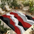 thumbnail image 1 of Fsddascl Red Black Ombre Outdoor Rug for Patio/Deck/Porch, Non-Slip Large Area Rug 5 x 8 Ft, Modern Geometric Moire Abstract Art Indoor Outdoor Rugs Washable Area Rugs, Reversible Camping Rug Carpet, 1 of 5