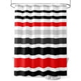 thumbnail image 1 of Fsddascl Red Black Stripe Shower Curtain Set - 36" x 78" Washable Bathtub Curtain with 12 Hooks, Modern Abstract Coarse Striped Waterproof Fabric Stall Shower Curtains for Bathroom/Bathtub Décor, 1 of 6