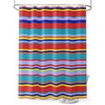 thumbnail image 1 of Fsddascl Red Blue Stripe Shower Curtain Set - Small 36" x 72" Washable Bathtub Curtain with 12 Hooks, Farmhouse Abstract Colorful Striped Waterproof Fabric Stall Shower Curtains for Bathroom/Bathtub, 1 of 6