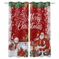 thumbnail image 1 of Fsddascl Red Christmas Blackout Curtains for Bedroom/Living Room, Thermal Insulated Kitchen Curtains, Santa Snowman Elk Gifts Snowflake Xmas Grommet Darkening Window Treatment Drapes 52"x84"x2, 1 of 6