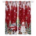 thumbnail image 1 of Fsddascl Red Christmas Blackout Curtains for Bedroom/Living Room, Thermal Insulated Kitchen Curtains, Xmas Snowman Truck Tree Balls Grommet Darkening Window Treatment Drapes 52"x72"x2, 1 of 6