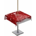 thumbnail image 1 of Fsddascl Red Christmas Outdoor Tablecloth - 54x54 Inch Square Dining Table Cover, Snowflake Tree Balls Botanical Waterproof Outdoor Table Cloth with Umbrella Hole & Zipper for Picnic/Patio/Party, 1 of 7
