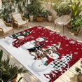 thumbnail image 1 of Fsddascl Red Christmas Snowman Outdoor Rug for Patio/Deck/Porch, Non-Slip Large Area Rug 6 x 9 Ft, Xmas Tree Snowflake Indoor Outdoor Rugs Washable Area Rugs, Reversible Camping Rug Carpet Runner, 1 of 5