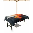 thumbnail image 1 of Fsddascl Red Grey Abstract Art Outdoor Tablecloth - 60x84 Inch Rectangle Dining Table Cover, Modern Art Waterproof Outdoor Table Cloth with Umbrella Hole & Zipper for Picnic/Patio/Party, 1 of 7