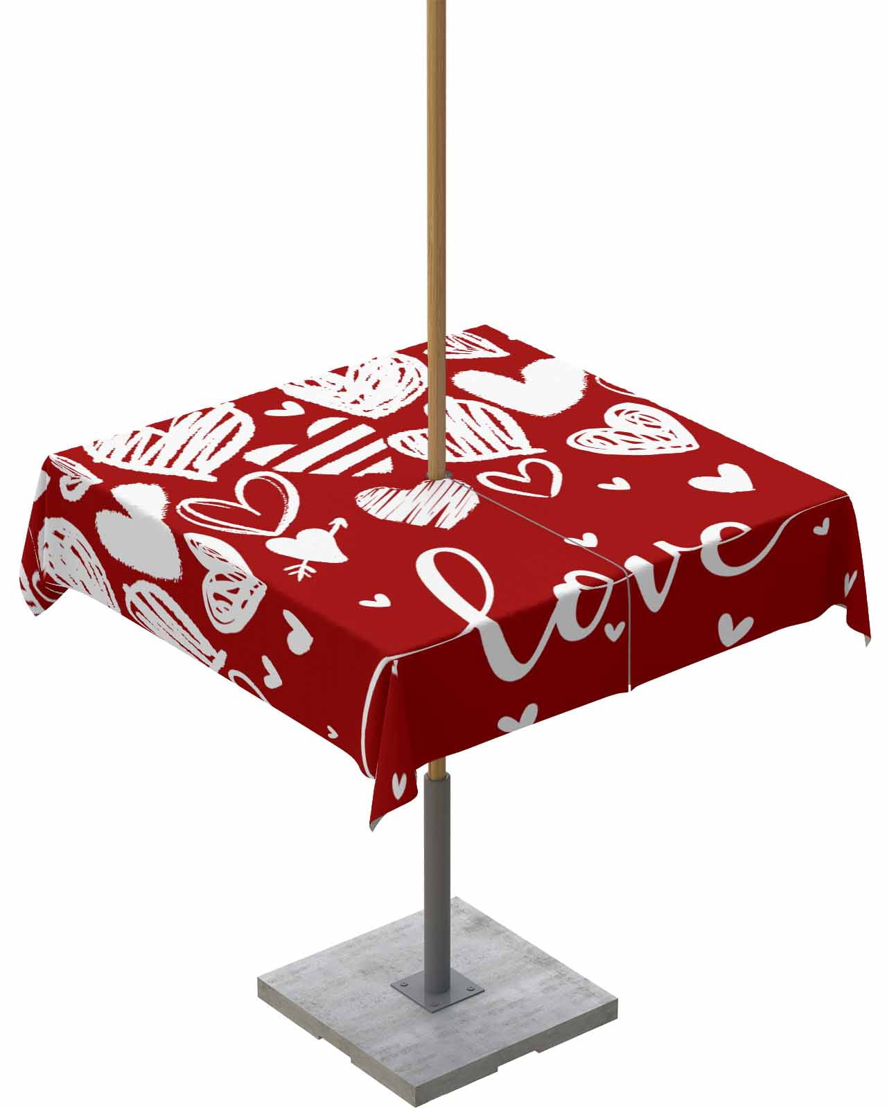 Valentine's Day Tablecloth - 60x60 Inch Square Table Cover For Romantic Dinners & Parties