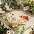 thumbnail image 1 of Fsddascl Red Mushroom Outdoor Rug for Patio/Deck/Porch, Non-Slip Large Area Rug 4 x 6 Ft, Spring Floral Botanical Moon Star Indoor Outdoor Rugs Washable Area Rugs, Reversible Camping Rug Carpet, 1 of 5