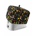 thumbnail image 1 of Fsddascl Red Mushroom Small Toaster Cover 2 Slice, Kitchen Appliance Covers, Retro Summer Botanical Leaves Black Toaster Oven Cover with Loop, Bread Machine Cover Polyester Dust Cover Protection, 1 of 5