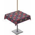 thumbnail image 1 of Fsddascl Red Navy Blue Outdoor Tablecloth - 54x54 Inch Square Dining Table Cover, Morocco Modern Geometric Ethnic Art Waterproof Outdoor Table Cloth with Umbrella Hole & Zipper for Picnic/Patio, 1 of 7