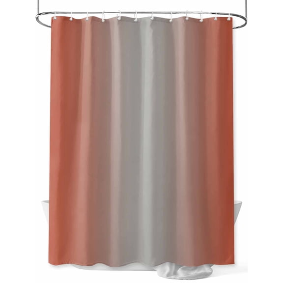 Fsddascl Red Orange Grey Ombre Shower Curtain Set - 36" x 78" Washable Bathtub Curtain with 12 Hooks, Modern Gradient Abstract Art Waterproof Fabric Stall Shower Curtains for Bathroom/Bathtub Décor