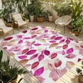 thumbnail image 1 of Fsddascl Red Pink Leaves Outdoor Rug for Patio/Deck/Porch, Non-Slip Large Area Rug 5 x 8 Ft, Summer Botanical Pastoral Plants Indoor Outdoor Rugs Washable Area Rugs, Reversible Camping Rug Carpet, 1 of 5