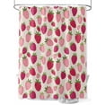 thumbnail image 1 of Fsddascl Red Pink Strawberry Shower Curtain Set - 48" x 72" Washable Bathtub Curtain with 12 Hooks, Beige Lovely Summer Spring Fruit Waterproof Fabric Stall Shower Curtains for Bathroom/Bathtub, 1 of 6