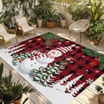thumbnail image 1 of Fsddascl Red Plaid Snowman Christmas Outdoor Rug for Patio/Deck/Porch, Non-Slip Large Area Rug 6 x 9 Ft, Xmas Tree Snowflake Balls Indoor Outdoor Rugs Washable Area Rugs, Camping Rug Carpet Runner, 1 of 5