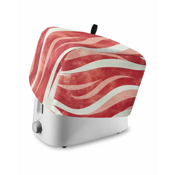Fsddascl Red Waves Small Toaster Cover 2 Slice, Kitchen Appliance Covers, Ombre Sea Ripples Shabby Beach Toaster Oven Cover with Loop, Bread Machine Cover Polyester Dust Cover Protection