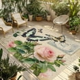 thumbnail image 1 of Fsddascl Retro Botanical Roses Outdoor Rug for Patio/Deck/Porch, Non-Slip Large Area Rug 5 x 8 Ft, Spring Romantic Botanical Indoor Outdoor Rugs Washable Area Rugs, Reversible Camping Rug Carpet, 1 of 5