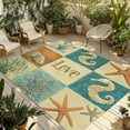 thumbnail image 1 of Fsddascl Retro Starfish Coastal Outdoor Rug for Patio/Deck/Porch, Non-Slip Large Area Rug 5 x 8 Ft, Nautical Shell Seahorse Rustic Indoor Outdoor Rugs Washable Area Rugs, Camping Rug Carpet, 1 of 5