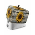 thumbnail image 1 of Fsddascl Retro Sunflower Toaster Cover 4 Slice, Large Kitchen Appliance Covers, Summer Farmhouse Botanical Wood Floral Toaster Oven Cover with Loop, Bread Machine Cover Polyester Dust Cover, 1 of 5