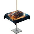 thumbnail image 1 of Fsddascl Rugby Outdoor Tablecloth - 54x54 Inch Square Dining Table Cover, Football Flame Modern Abstract Art Waterproof Outdoor Table Cloth with Umbrella Hole & Zipper for Picnic/Patio/Party, 1 of 7