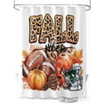 thumbnail image 1 of Fsddascl Rugby Pumpkin Fall Shower Curtain Set - Standard 72" x 72" Washable Bathtub Curtain with 12 Hooks, Thanksgiving Botanical Autumn Leaves Waterproof Fabric Stall Shower Curtains for Bathroom, 1 of 6