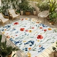 thumbnail image 1 of Fsddascl Rustic Pressed Floral Outdoor Rug for Patio/Deck/Porch, Non-Slip Large Area Rug 5 x 8 Ft, Vintage Multicolor Leaves Floral Indoor Outdoor Rugs Washable Area Rugs, Camping Rug Carpet, 1 of 5