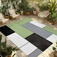 thumbnail image 1 of Fsddascl Sage Green Black Grey Outdoor Rug for Patio/Deck, Non-Slip Large Area Rug 6 x 9 Ft, Modern Irregular Geometric Abstract Indoor Outdoor Rugs Washable Area Rugs, Reversible Camping Rug Carpet, 1 of 5