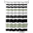 thumbnail image 1 of Fsddascl Sage Green Black Stripe Shower Curtain Set - Standard 72" x 72" Bathtub Curtain with 12 Hooks, Modern Abstract Coarse Striped Waterproof Fabric Stall Shower Curtains for Bathroom/Bathtub, 1 of 6