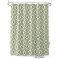thumbnail image 1 of Fsddascl Sage Green Boho Geometric Shower Curtain Set - 54" x 78" Washable Bathtub Curtain with 12 Hooks, Country Abstract Pattern Waterproof Fabric Stall Shower Curtains for Bathroom/Bathtub Décor, 1 of 6