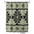 thumbnail image 1 of Fsddascl Sage Green Boho Shower Curtain Set - 48" x 72" Washable Bathtub Curtain with 12 Hooks, Southwest Aztec Abstract Geometric Waterproof Fabric Stall Shower Curtains for Bathroom/Bathtub Décor, 1 of 6