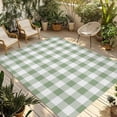 thumbnail image 1 of Fsddascl Sage Green Checkered Outdoor Rug for Patio/Deck/Porch, Non-Slip Large Area Rug 5 x 8 Ft, Farmhouse Buffalo Plaid Indoor Outdoor Rugs Washable Area Rugs, Reversible Camping Rug Carpet Runner, 1 of 5