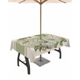 thumbnail image 1 of Fsddascl Sage Green Fall Outdoor Tablecloth - 60x120 Inch Rectangle Dining Table Cover, Pumpkins Wreath Rustic Thanksgiving Waterproof Outdoor Table Cloth with Umbrella Hole & Zipper for Patio, 1 of 7