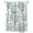 thumbnail image 1 of Fsddascl Sage Green Gray Coral Coastal Shower Curtain Set - 48" x 72" Bathtub Curtain with 12 Hooks, Summer Beach Seaside Nautical Waterproof Fabric Stall Shower Curtains for Bathroom/Bathtub, 1 of 6