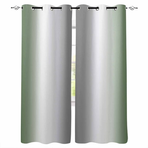 Fsddascl Sage Green Grey Blackout Curtains for Bedroom/Living Room, Thermal Insulated Kitchen Curtains, Gray Farmhouse Modern Rustic Grommet Darkening Window Treatment Drapes 52"x84"x2