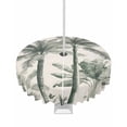 thumbnail image 1 of Fsddascl Sage Green Palm Tree Outdoor Tablecloth - 60 Inch Round Dining Table Cover, Tropical Botanical Summer Beach Waterproof Outdoor Table Cloth with Umbrella Hole & Zipper for Picnic/Patio/Party, 1 of 7