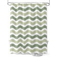 thumbnail image 1 of Fsddascl Sage Green Shower Curtain Set - Standard 72" x 72" Washable Bathtub Curtain with 12 Hooks, Abstract Geometric Ocean Wave Stripe Waterproof Fabric Stall Shower Curtains for Bathroom/Bathtub, 1 of 6