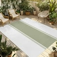 thumbnail image 1 of Fsddascl Sage Green Striped Outdoor Rug for Patio/Deck/Porch, Non-Slip Large Area Rug 4 x 6 Ft, Modern Geometric Abstract Art Indoor Outdoor Rugs Washable Area Rugs, Reversible Camping Rug Carpet, 1 of 5