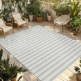 thumbnail image 1 of Fsddascl Sage Green Striped Outdoor Rug for Patio/Deck/Porch, Non-Slip Large Area Rug 5 x 8 Ft, Sage Green White Stripes Farmhouse Indoor Outdoor Rugs Washable Area Rugs, Camping Rug Carpet, 1 of 5