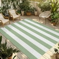 thumbnail image 1 of Fsddascl Sage Green Striped Outdoor Rug for Patio/Deck/Porch, Non-Slip Large Area Rug 6 x 9 Ft, Farmhouse Sage Green Stripes Indoor Outdoor Rugs Washable Area Rugs, Reversible Camping Rug Carpet, 1 of 5