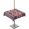 thumbnail image 1 of Fsddascl Southwest Aztec Outdoor Tablecloth - 54x54 Inch Square Dining Table Cover, Country Retro Ethnic Geometric Motifs Waterproof Outdoor Table Cloth with Umbrella Hole & Zipper for Picnic/Patio, 1 of 7