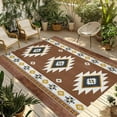 thumbnail image 1 of Fsddascl Southwest Outdoor Rug for Patio/Deck, Non-Slip Large Area Rug 5 x 8 Ft, Western Brown Yellow Geometric Abstract Art Wooden Indoor Outdoor Rugs Washable Area Rugs, Camping Rug Carpet, 1 of 5