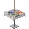 thumbnail image 1 of Fsddascl Spring Floral Succulents Outdoor Tablecloth - 60x60 Inch Square Dining Table Cover, Watercolor Botanical Summer Waterproof Outdoor Table Cloth with Umbrella Hole & Zipper for Picnic/Patio, 1 of 7