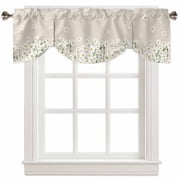 Fsddascl Spring Floral Tie Up Valance Curtains for Windows, Kitchen Curtains Window Treatments, White Daisy Farmhouse Linen Texture Short Window Shades Valances for Bedroom Bathroom Cafe 42"x12"